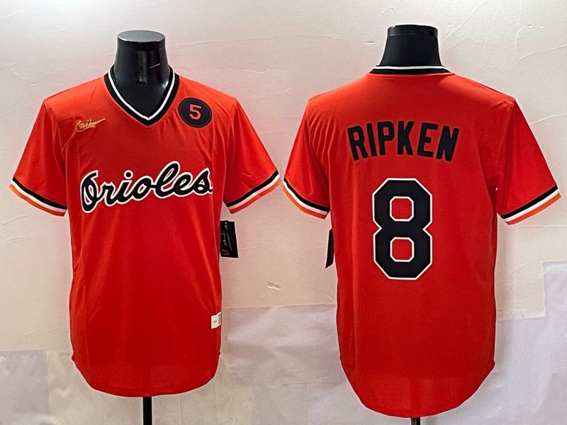 Men Baltimore Orioles #8 Ripken Orange Game 2025 Nike MLB Jersey style 5098